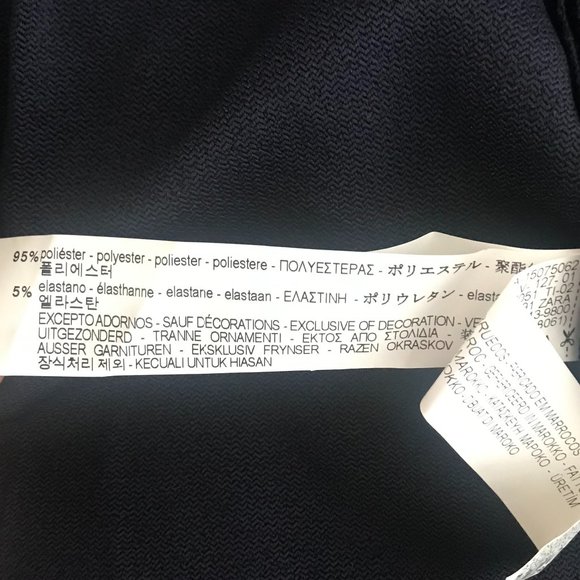 Zara Navy Blue Blazer Jacket Cardigan with White Stripe and Fancy sleeves XS - Picture 4 of 4